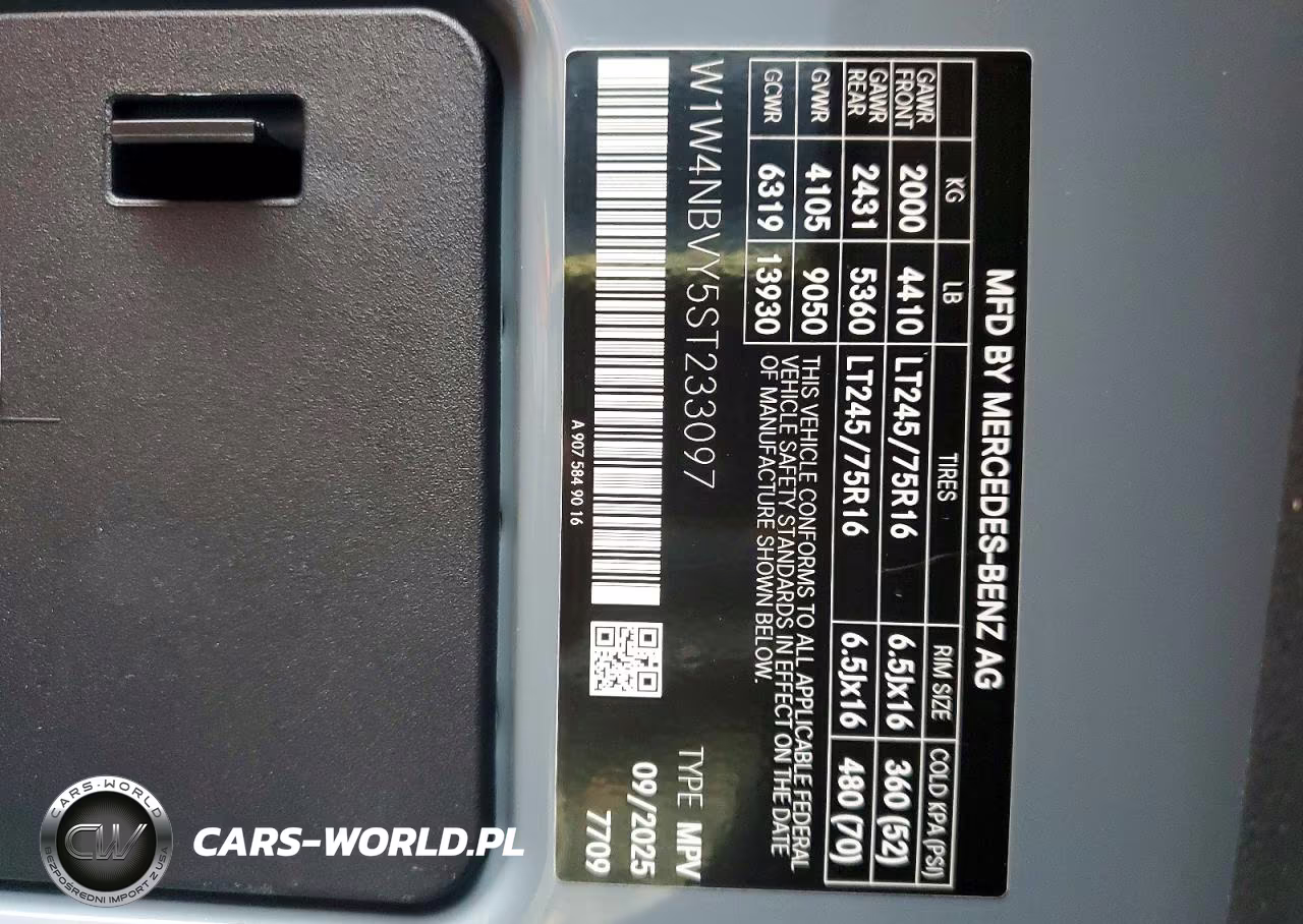 2025 Mercedes-Benz Sprinter 2500 VIN:W1W4NBVY5ST233097 - 14