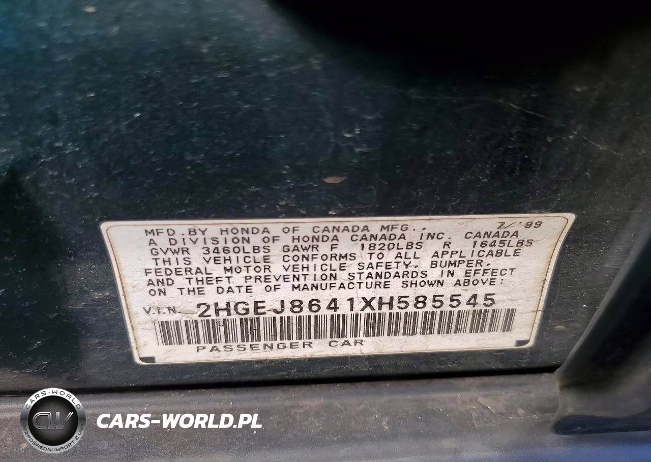 1999 Honda Civic Ex VIN:2HGEJ8641XH585545 - 12