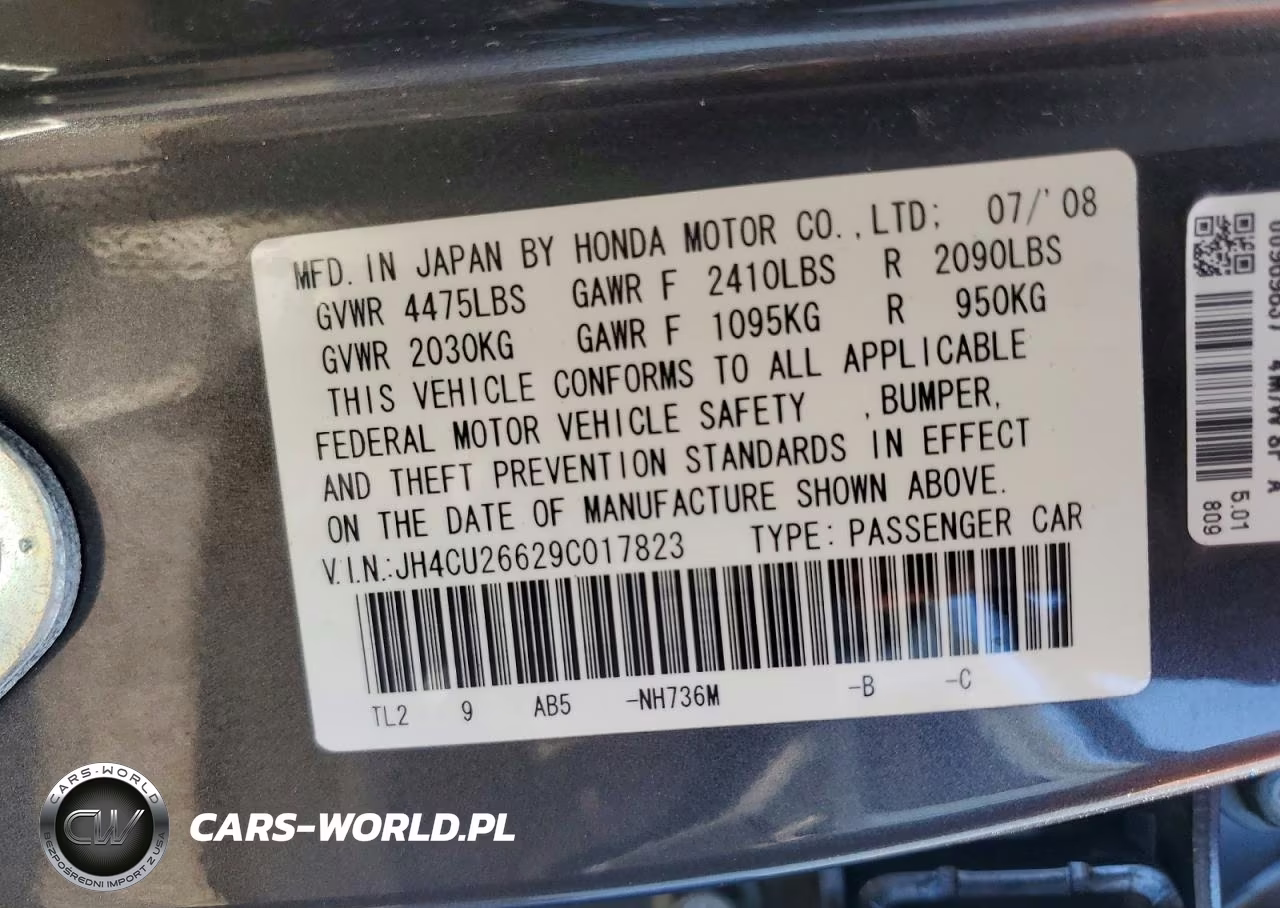 2009 Acura Tsx VIN:JH4CU26629C017823 - 12
