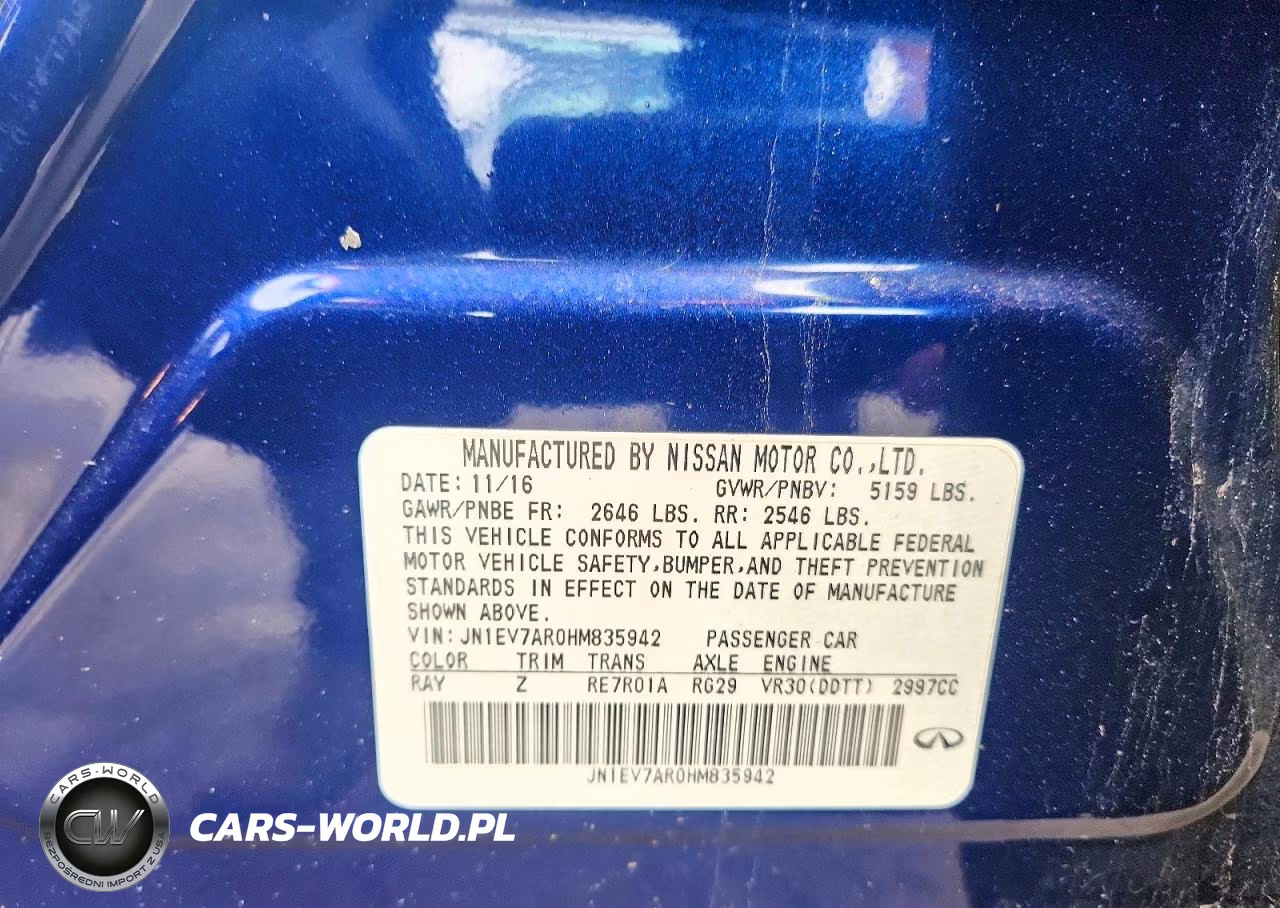 2017 Infiniti Q50 3.0T Sport VIN:JN1EV7AR0HM835942 - 13