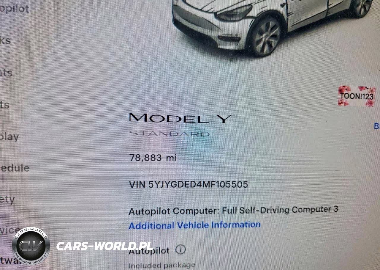 2021 Tesla Model Y VIN:5YJYGDED4MF105505 - 9
