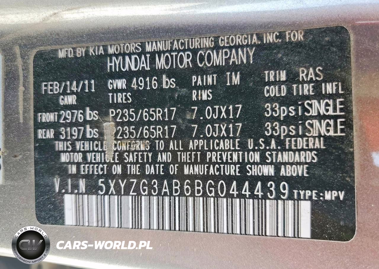 2011 Hyundai Santa Fe Gls VIN:5XYZG3AB6BG044439 - 13