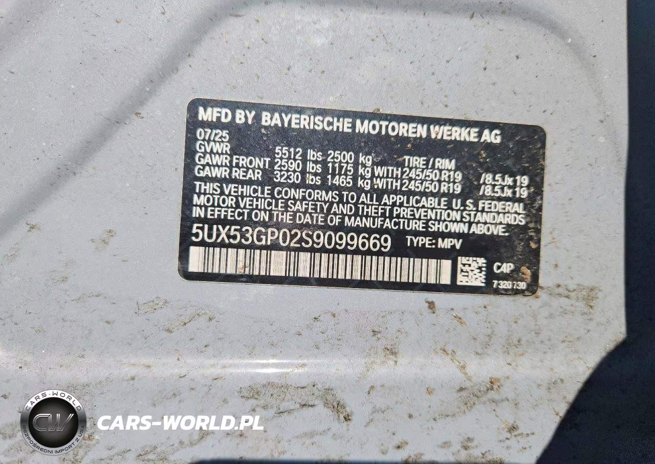 2025 B M W X Series X3 4D Suv 30 xDrive Msport VIN:5UX53GP02S9099669 - 13