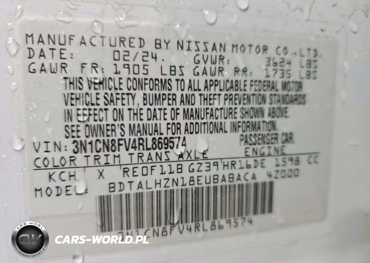 2024 Nissan Versa Sr VIN:3N1CN8FV4RL869574 - 13