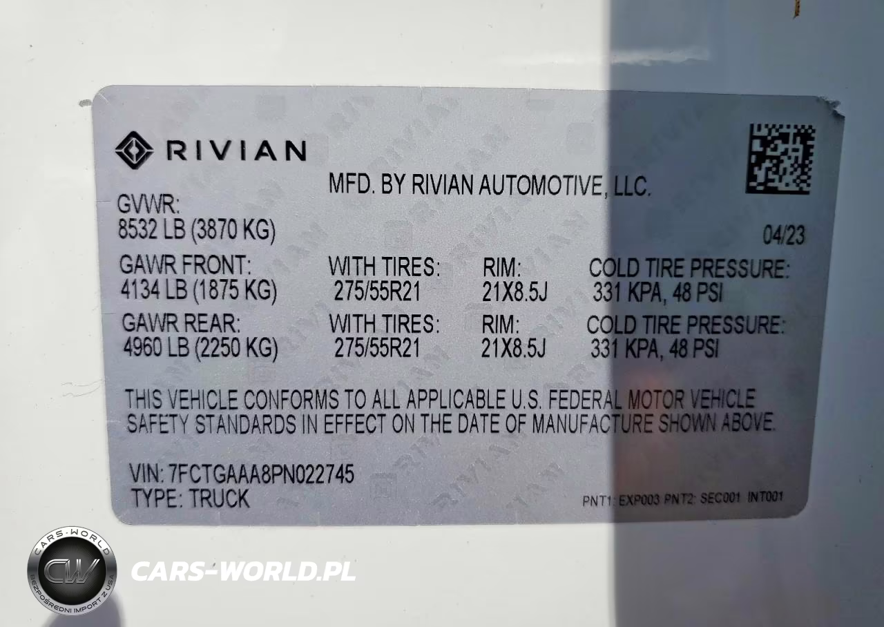 2023 Rivian R1T Adventure VIN:7FCTGAAA8PN022745 - 12