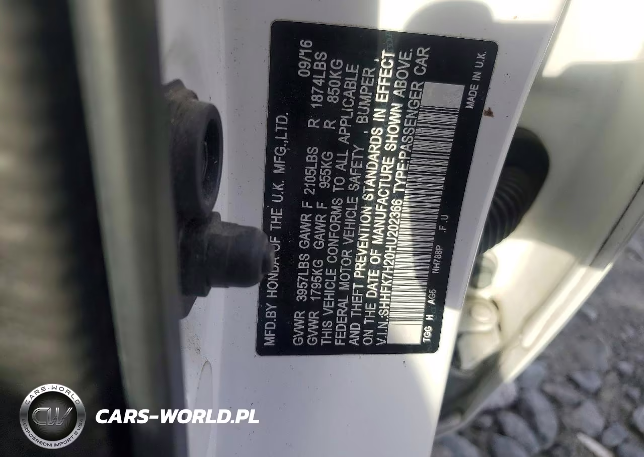 2017 Honda Civic Lx VIN:SHHFK7H20HU202366 - 12