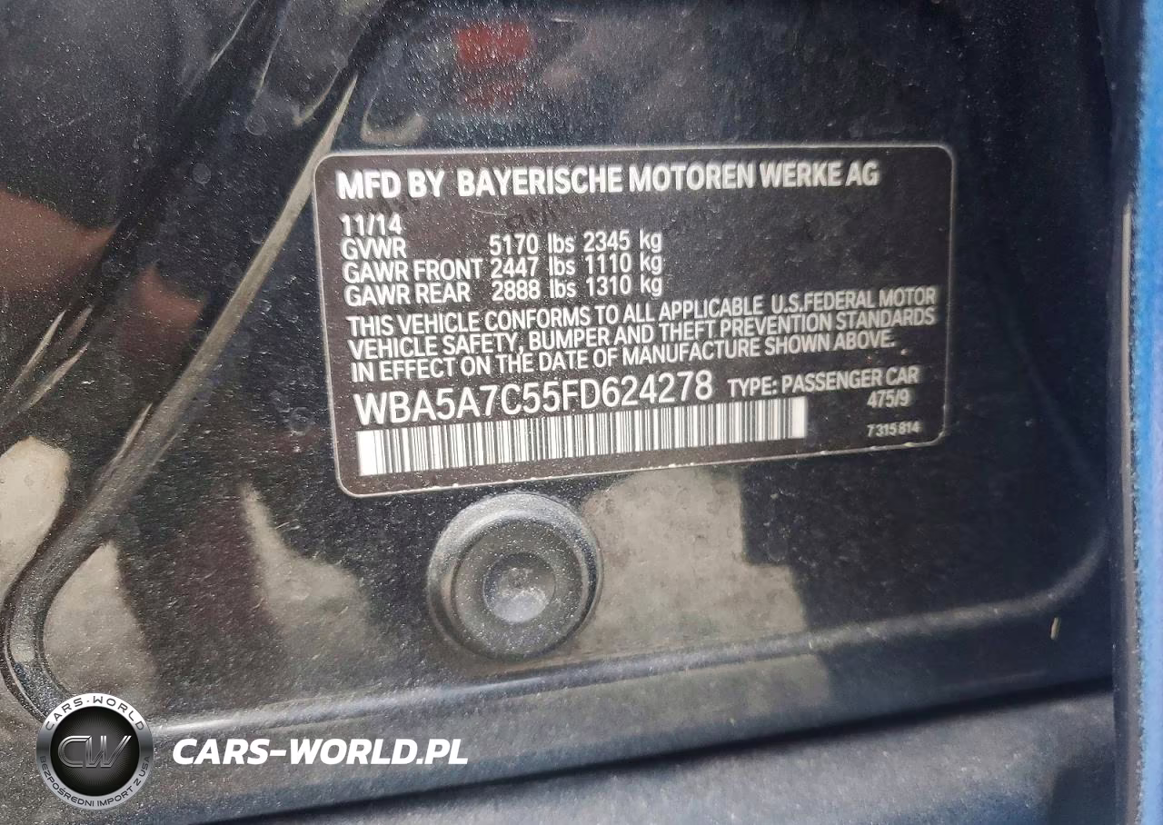 2015 BMW 528 Xi VIN:WBA5A7C55FD624278 - 12