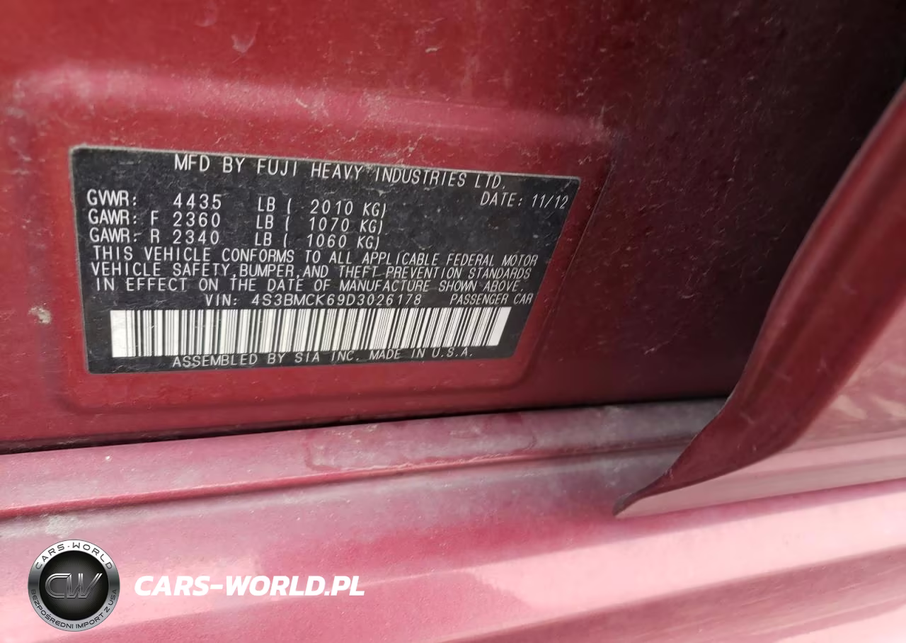 2013 Subaru Legacy 2.5I Limited VIN:4S3BMCK69D3026178 - 12