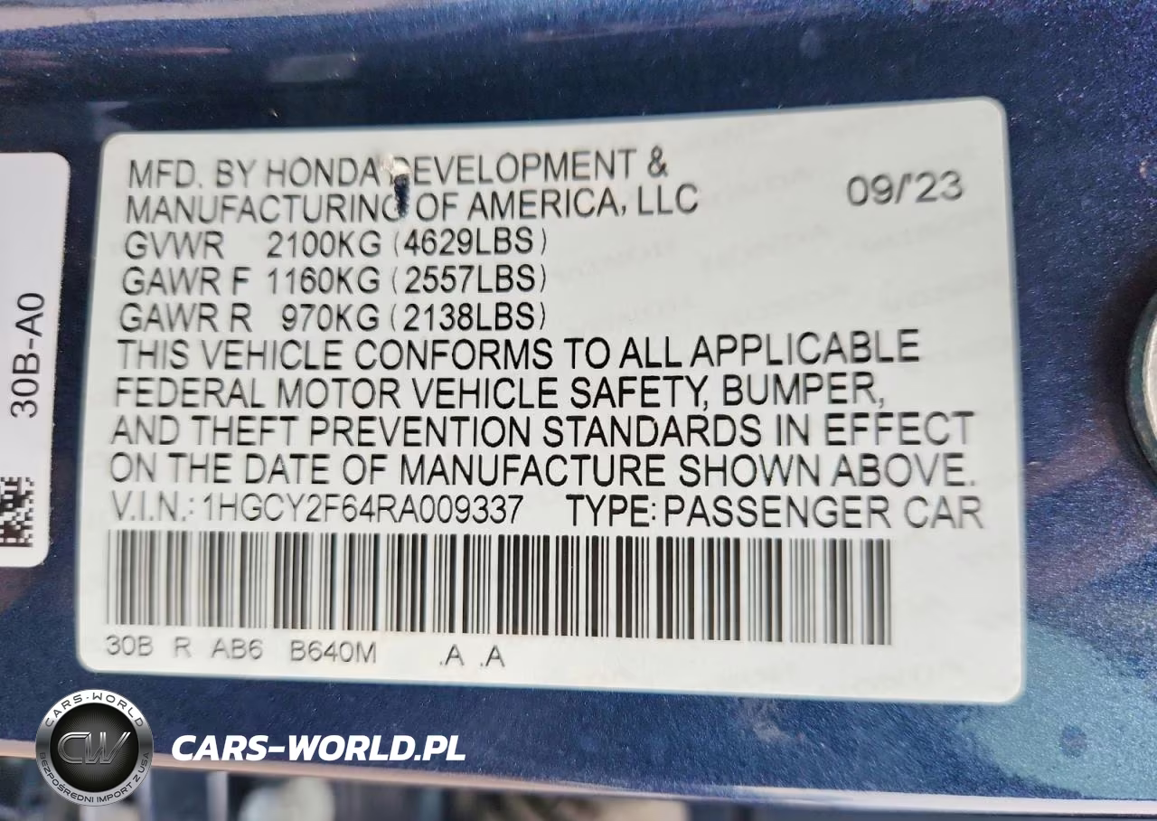 2024 Honda Accord Hybrid Exl VIN:1HGCY2F64RA009337 - 13
