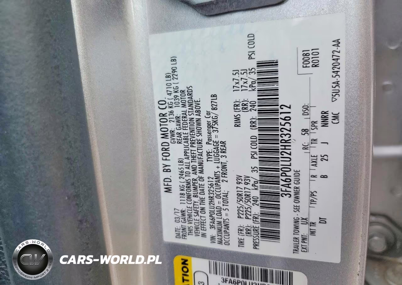 2017 Ford Fusion Se Hybrid VIN:3FA6P0LU2HR325612 - 12