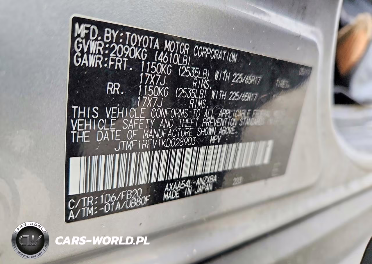 2019 Toyota Rav4 Le VIN:JTMF1RFV1KD028903 - 14