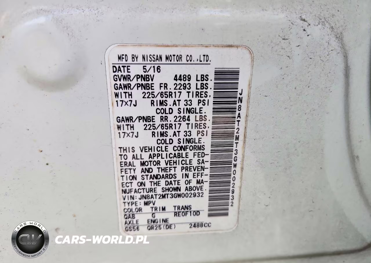 2016 Nissan Rogue Sv VIN:JN8AT2MT3GW002932 - 14