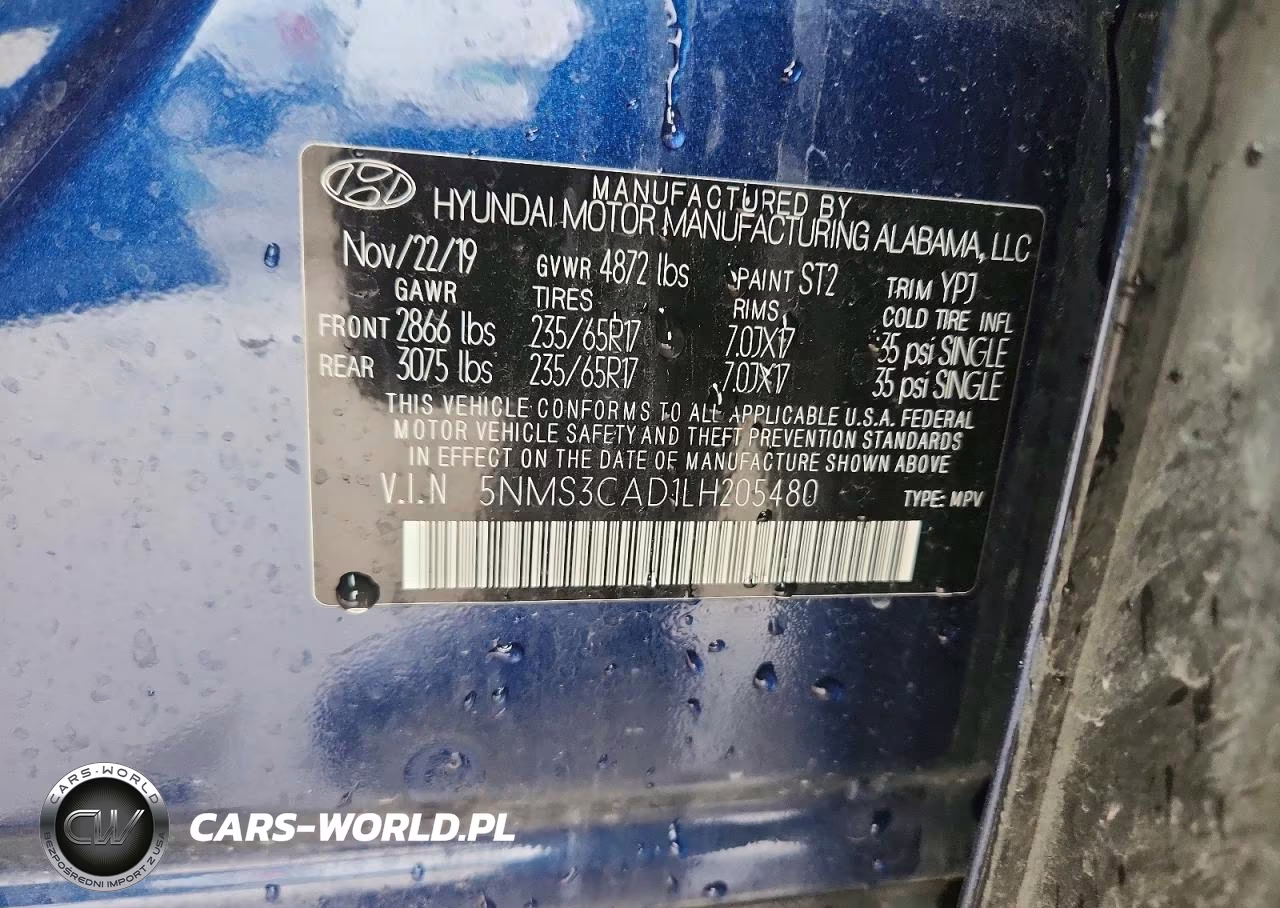 2020 Hyundai Santa Fe Sel VIN:5NMS3CAD1LH205480 - 14
