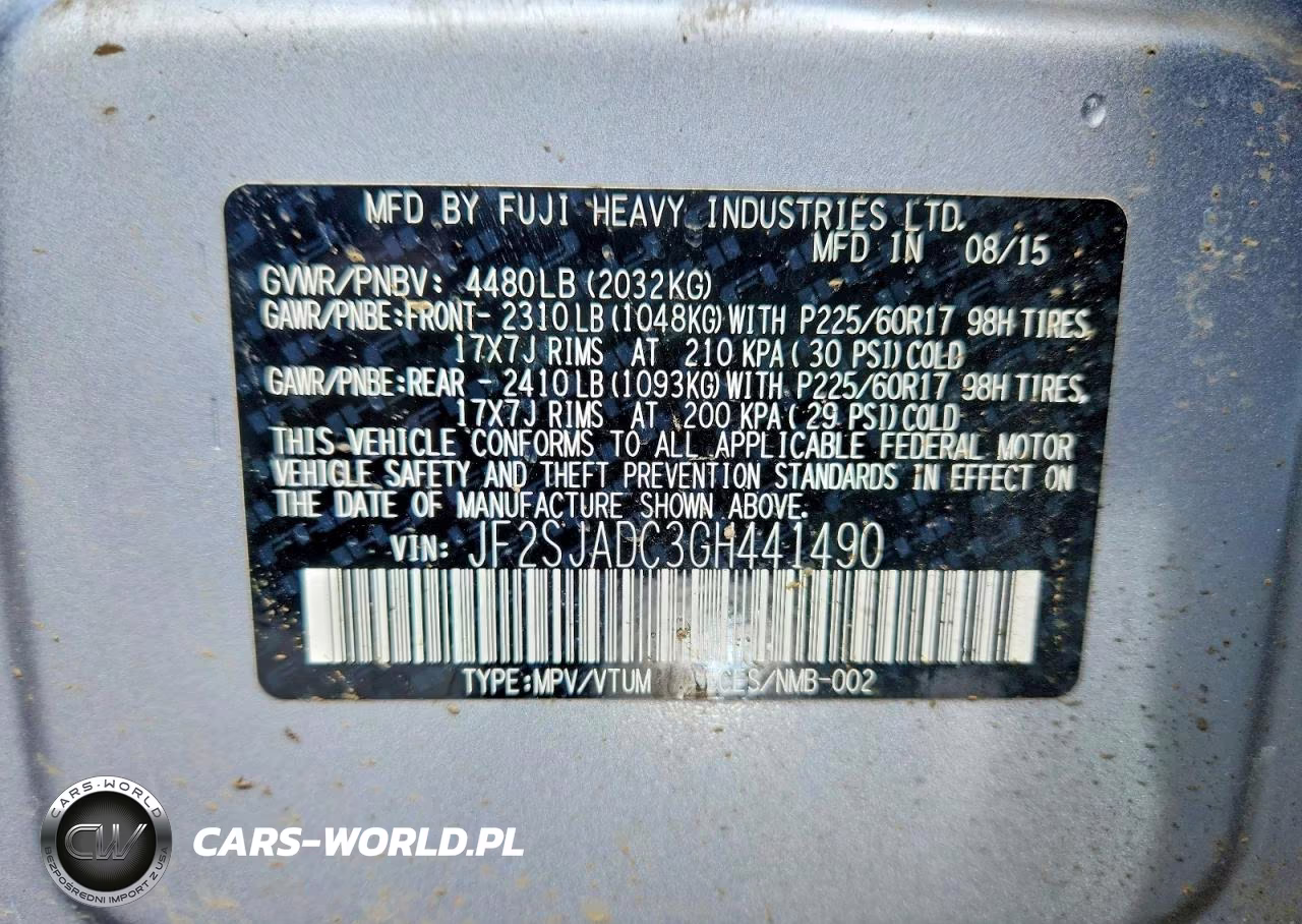 2016 Subaru Forester 2.5I Premium VIN:JF2SJADC3GH441490 - 12