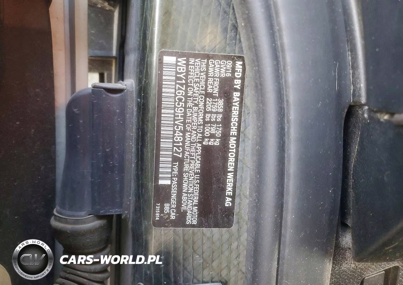 2017 BMW I3 Bev VIN:WBY1Z6C59HV548127 - 13