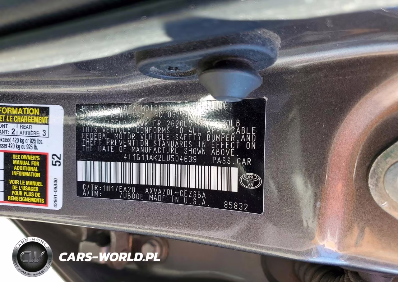2020 Toyota Camry Se VIN:4T1G11AK2LU504639 - 13