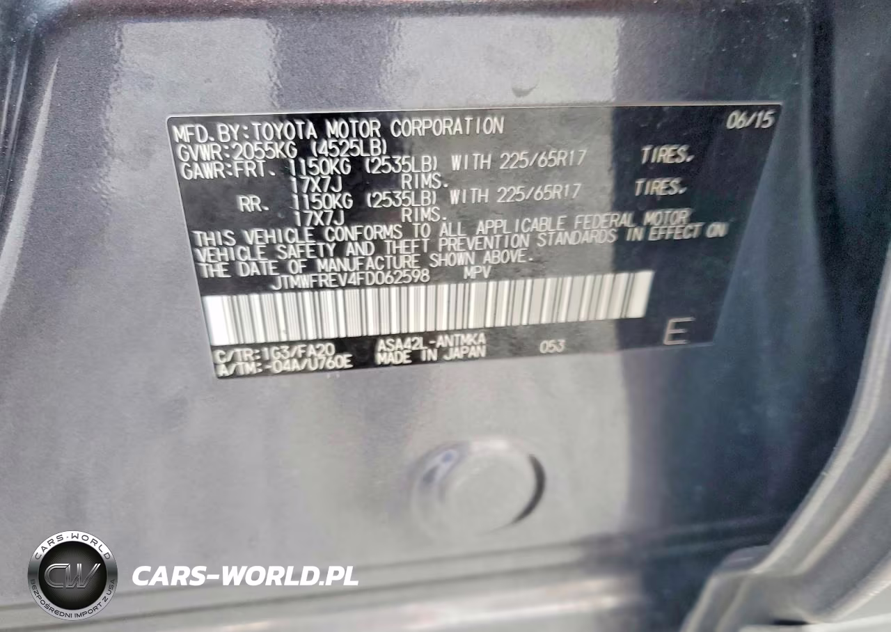 2015 Toyota Rav4 Xle VIN:JTMWFREV4FD062598 - 13