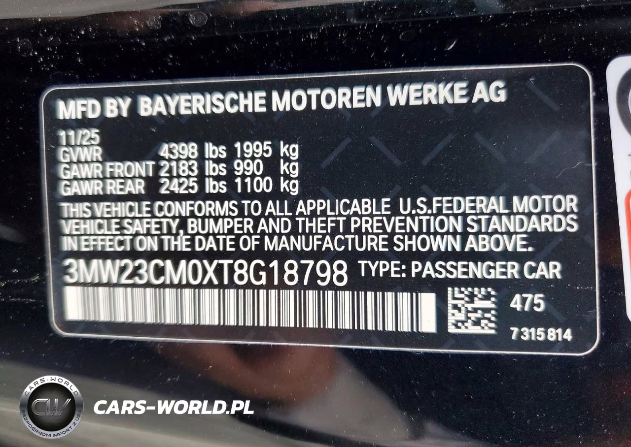 2026 BMW 230I VIN:3MW23CM0XT8G18798 - 12