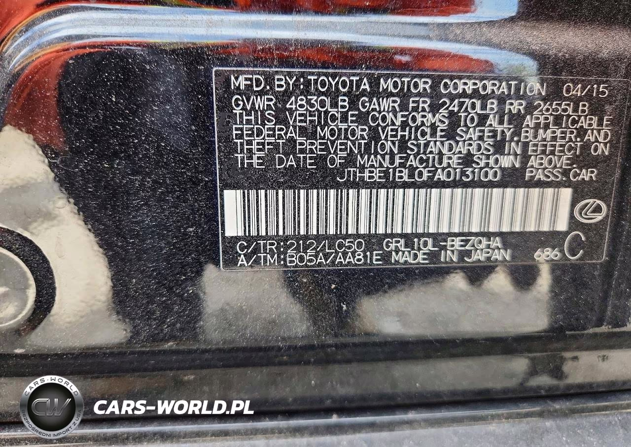 2015 Lexus Gs 350 Base VIN:JTHBE1BL0FA013100 - 13