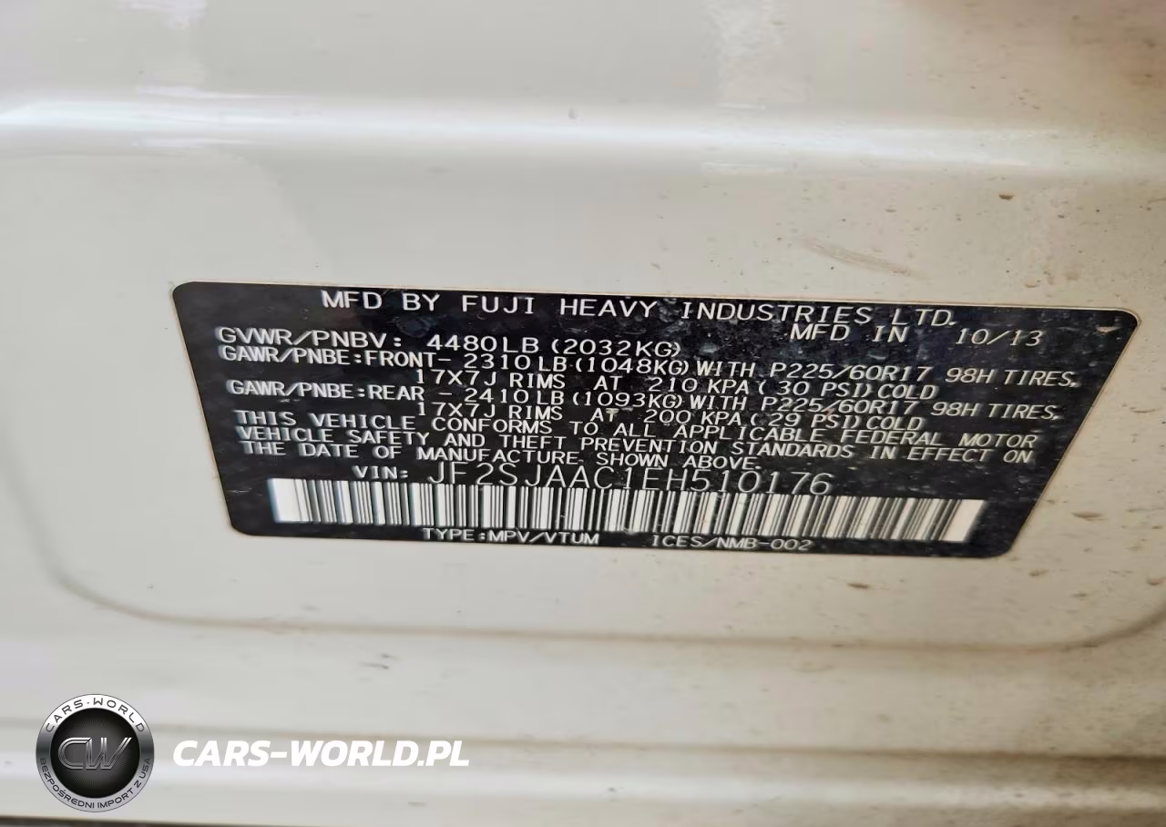 2014 Subaru Forester 2.5I VIN:JF2SJAAC1EH510176 - 12