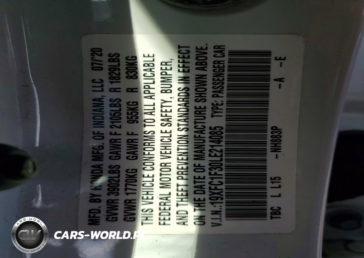 2020 Honda Civic Ex VIN:19XFC1F30LE214085 - 12