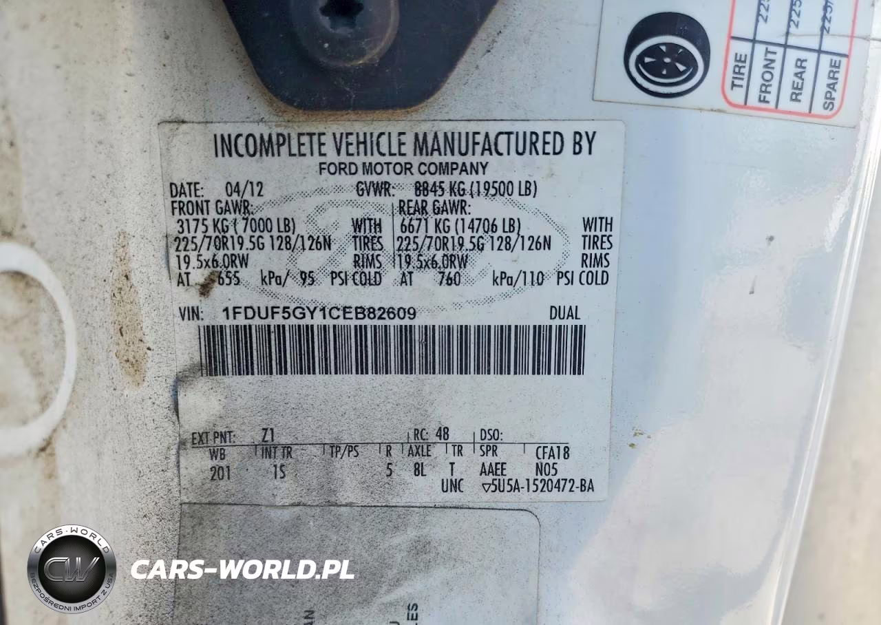 2012 Ford F550 Super Duty Box Truck VIN:1FDUF5GY1CEB82609 - 12