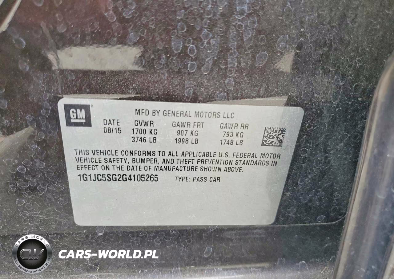 2016 Chevrolet Sonic Lt VIN:1G1JC5SG2G4105265 - 12