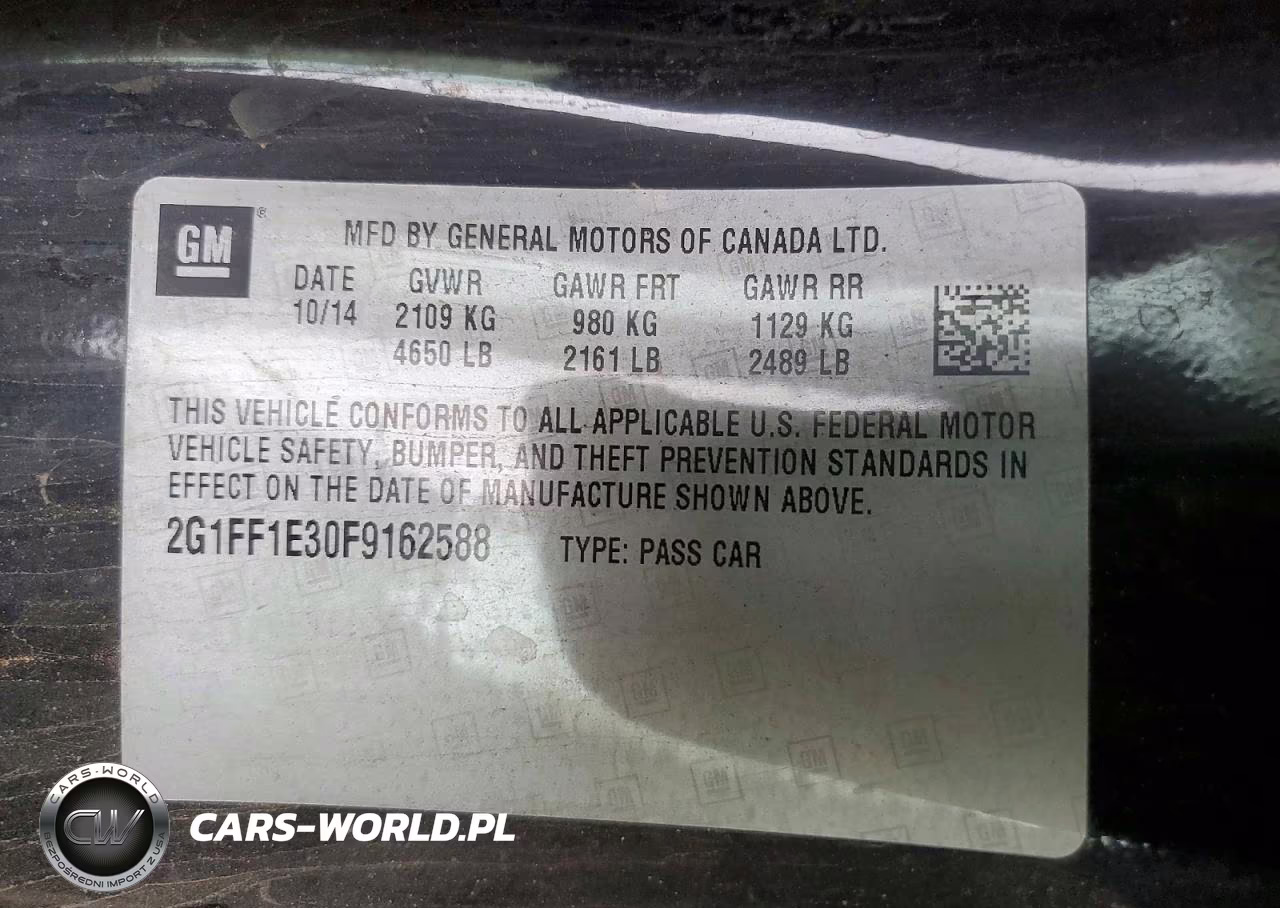 2015 Chevrolet Camaro Lt VIN:2G1FF1E30F9162588 - 13