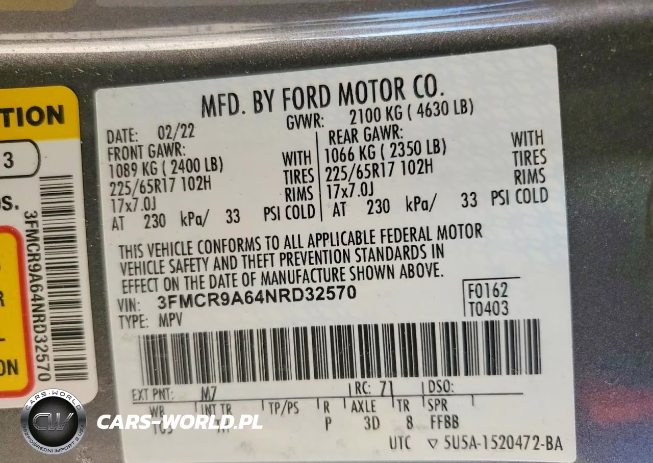 2022 Ford Bronco Sport VIN:3FMCR9A64NRD32570 - 12