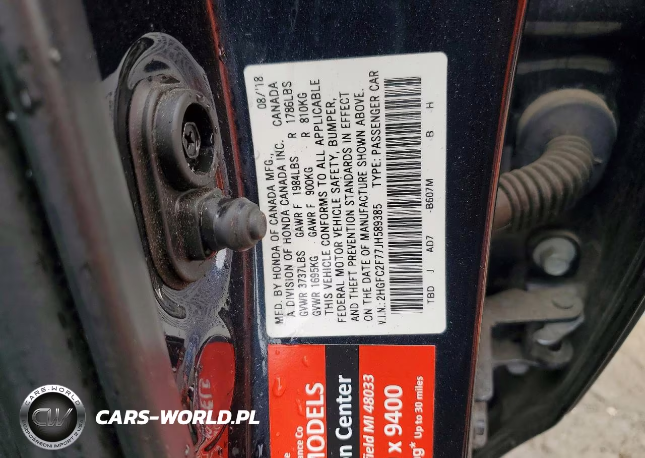 2018 Honda Civic Ex VIN:2HGFC2F77JH589385 - 12
