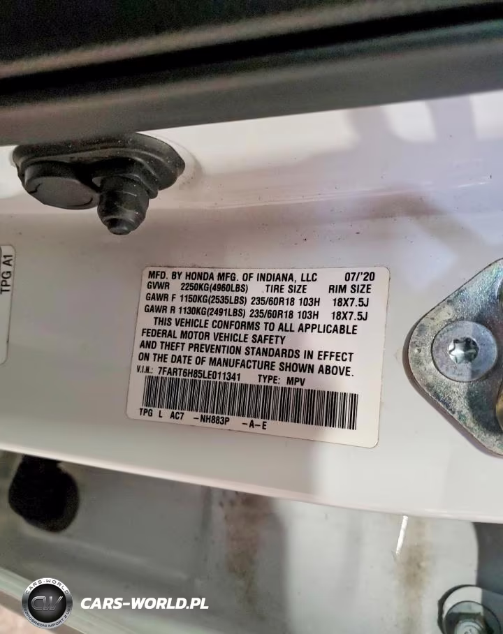 2020 Honda Cr-V Exl VIN:7FART6H85LE011341 - 13