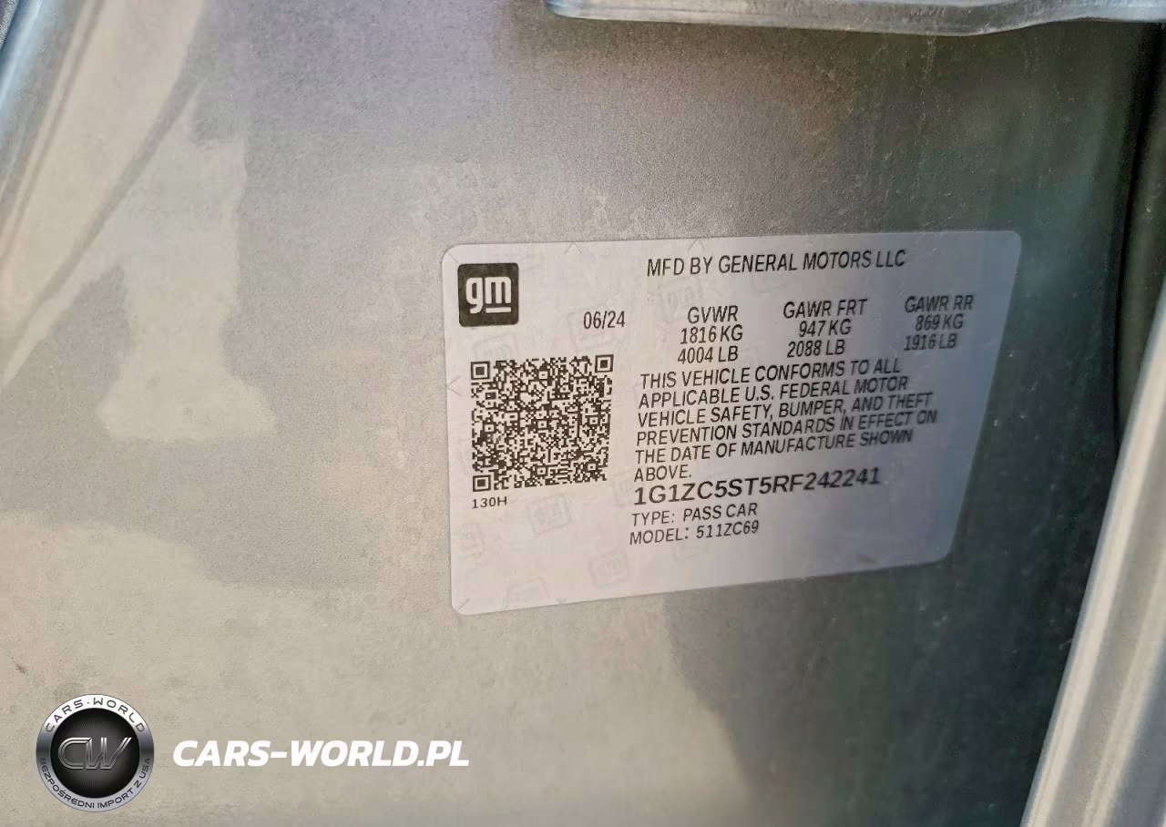 2024 Chevrolet Malibu Ls VIN:1G1ZC5ST5RF242241 - 13