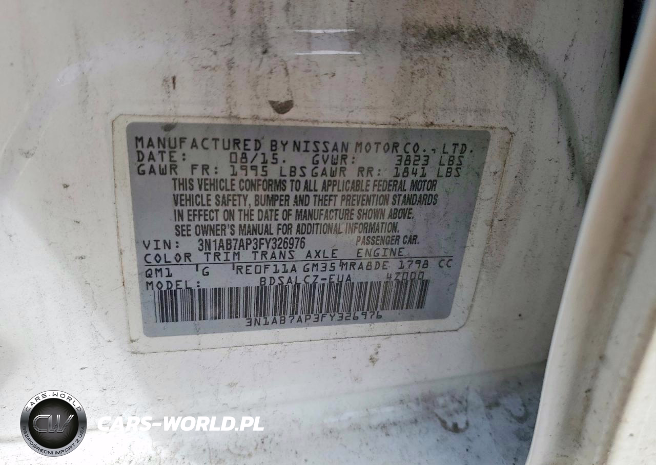 2015 Nissan Sentra S VIN:3N1AB7AP3FY326976 - 12