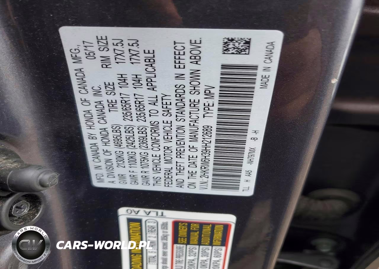 2017 Honda Cr-V Lx VIN:2HKRW6H39HH212689 - 12