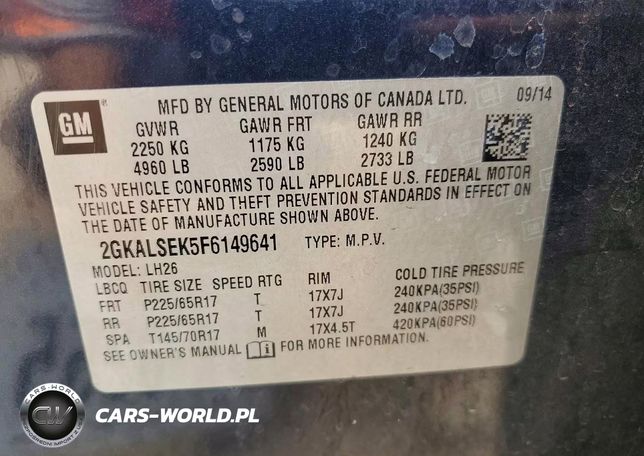 2015 GMC Terrain Slt VIN:2GKALSEK5F6149641 - 12