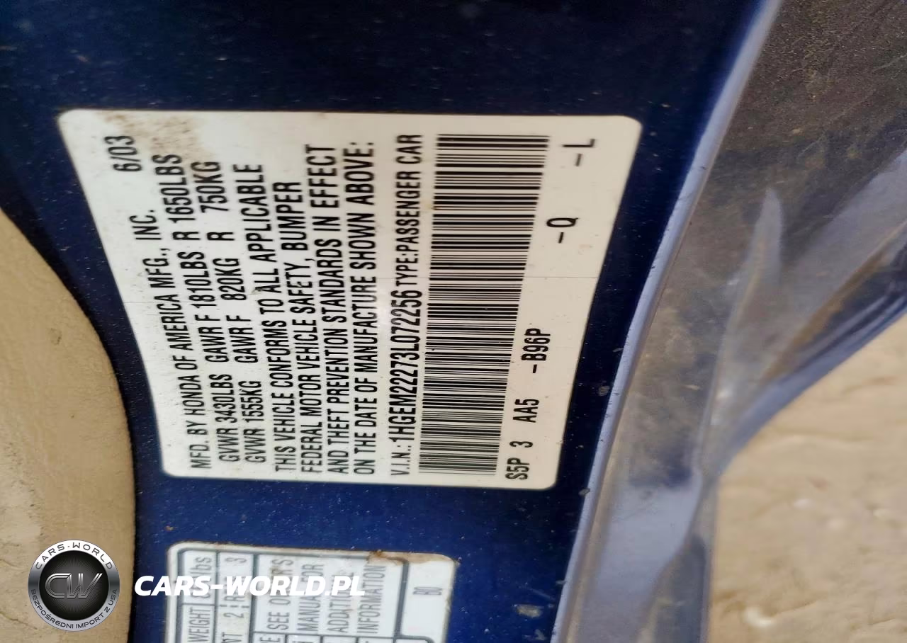 2003 Honda Civic Dx VIN:1HGEM22273L072256 - 13