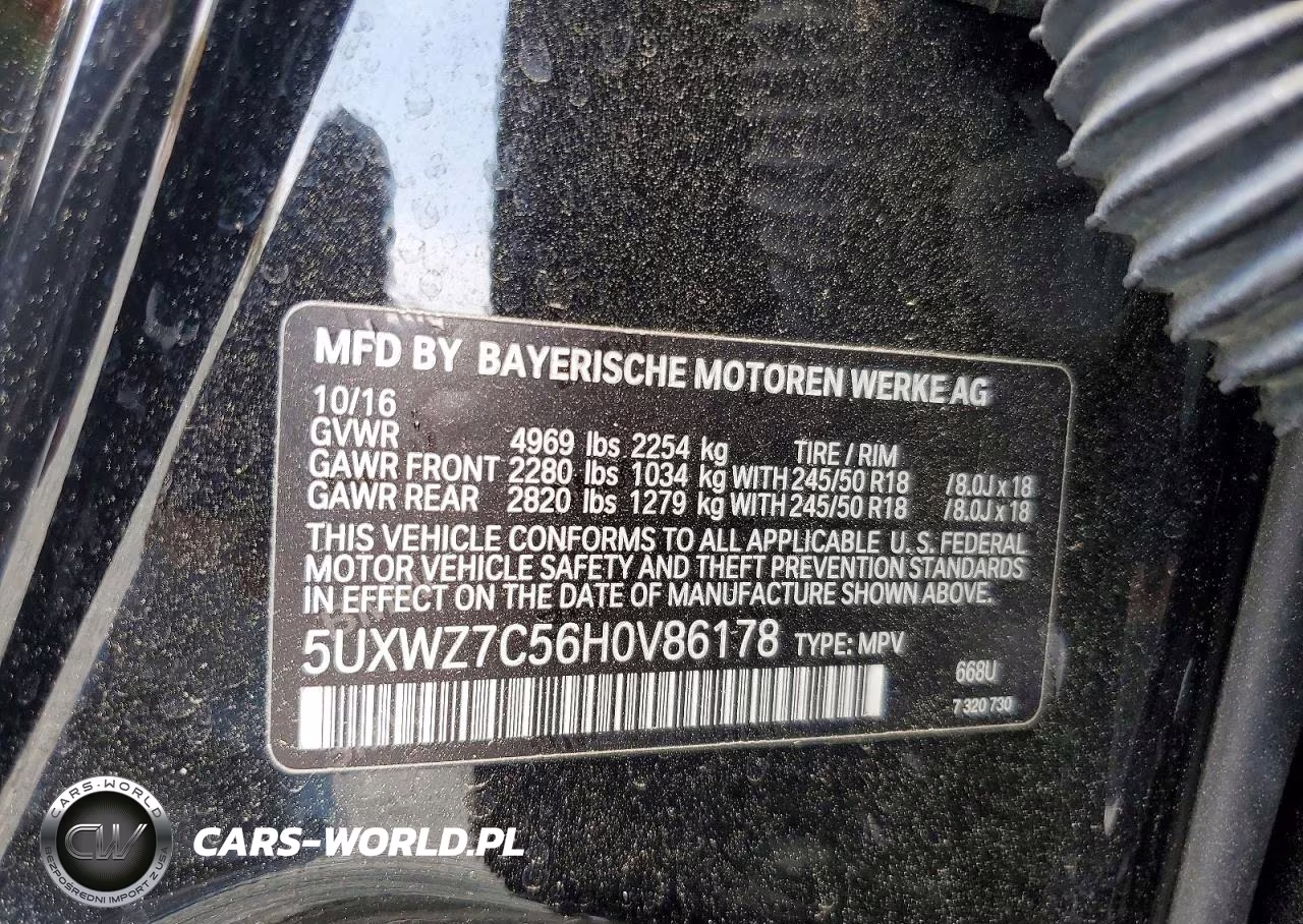 2017 BMW X3 Sdrive28I VIN:5UXWZ7C56H0V86178 - 13