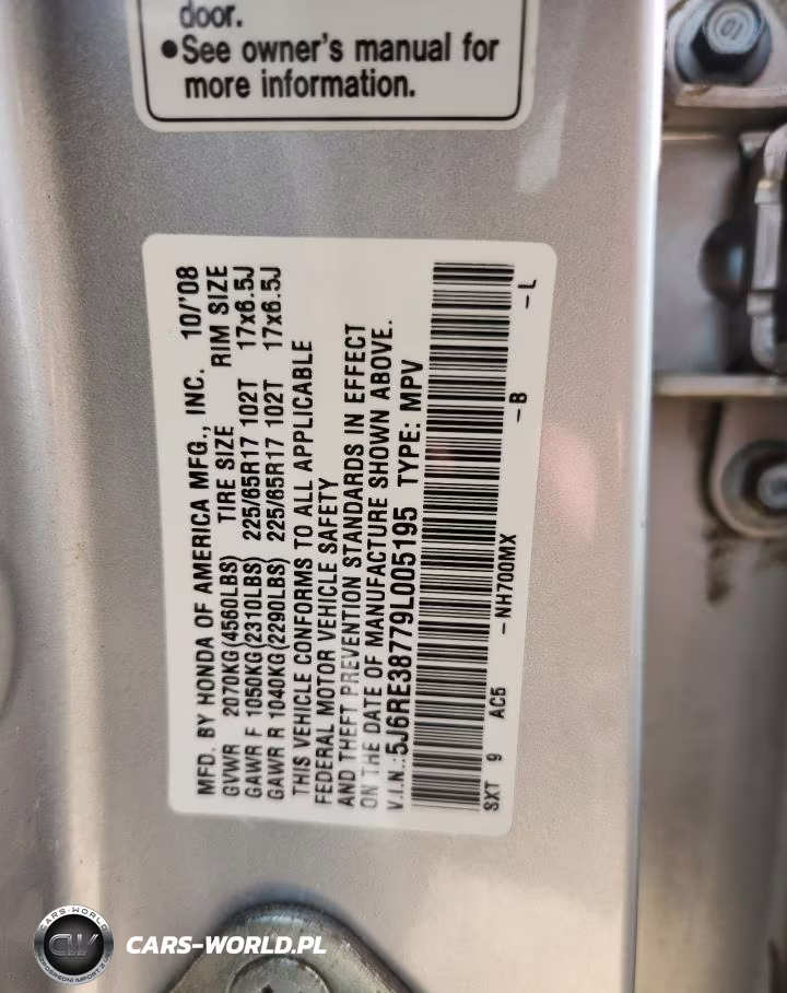 2009 Honda Cr-V Exl VIN:5J6RE38779L005195 - 13