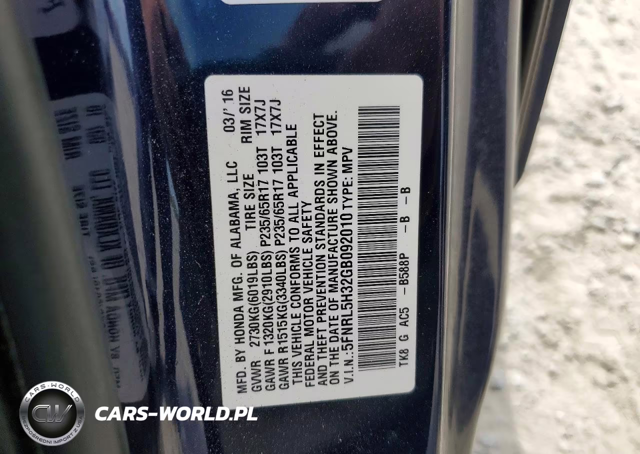 2016 Honda Odyssey Se VIN:5FNRL5H32GB092010 - 13