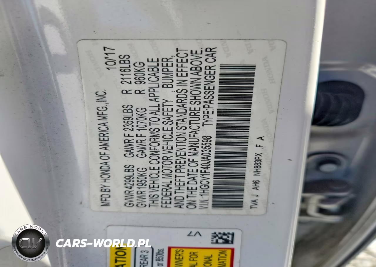 2018 Honda Accord Ex VIN:1HGCV1F40JA035598 - 12