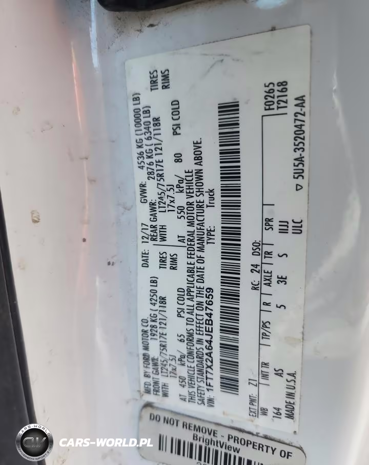 2018 Ford F250 Super Duty Utility - Service Truck VIN:1FT7X2A64JEB47659 - 12