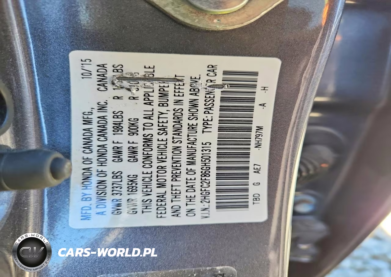 2016 Honda Civic Ex VIN:2HGFC2F86GH501315 - 12