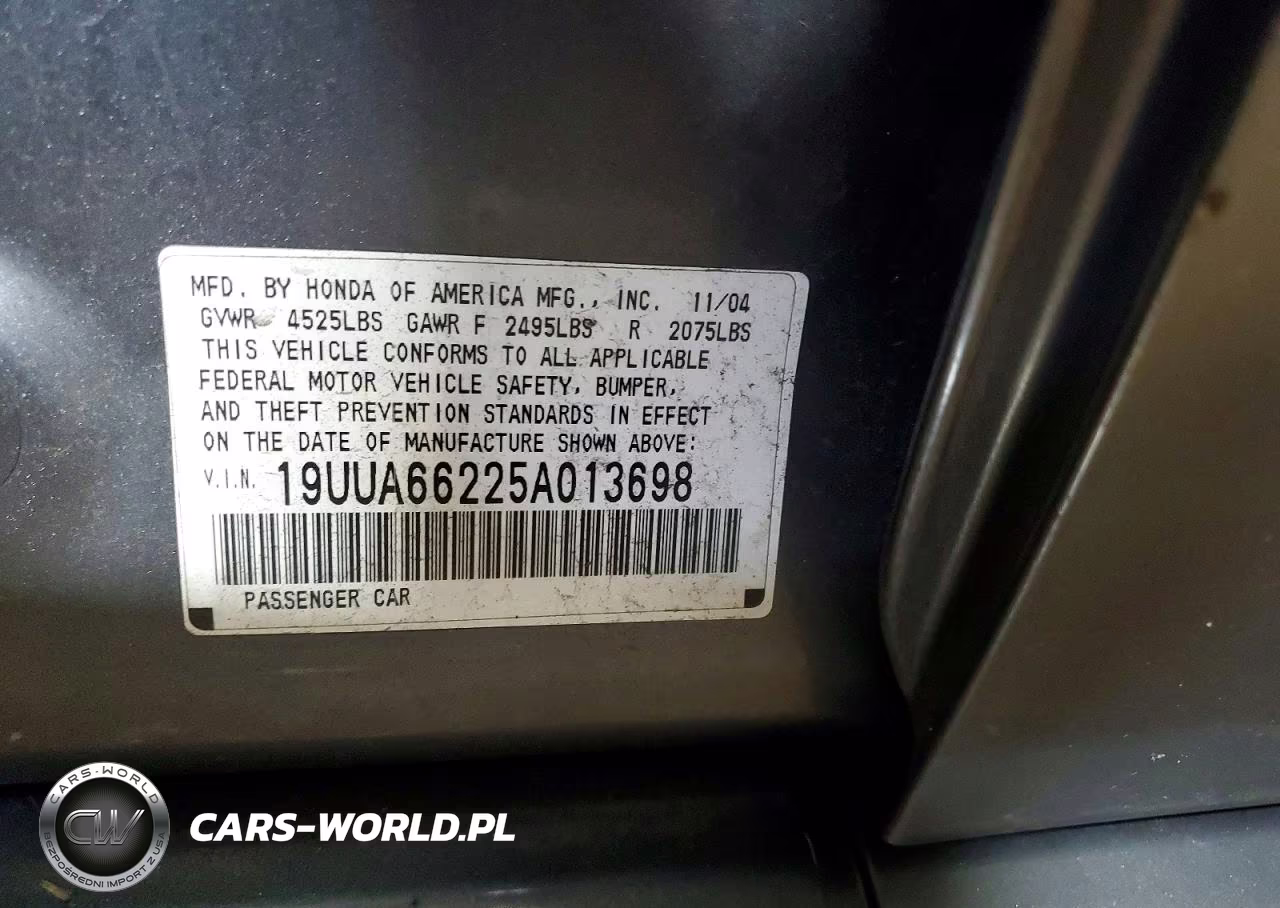 2005 Acura Tl VIN:19UUA66225A013698 - 12