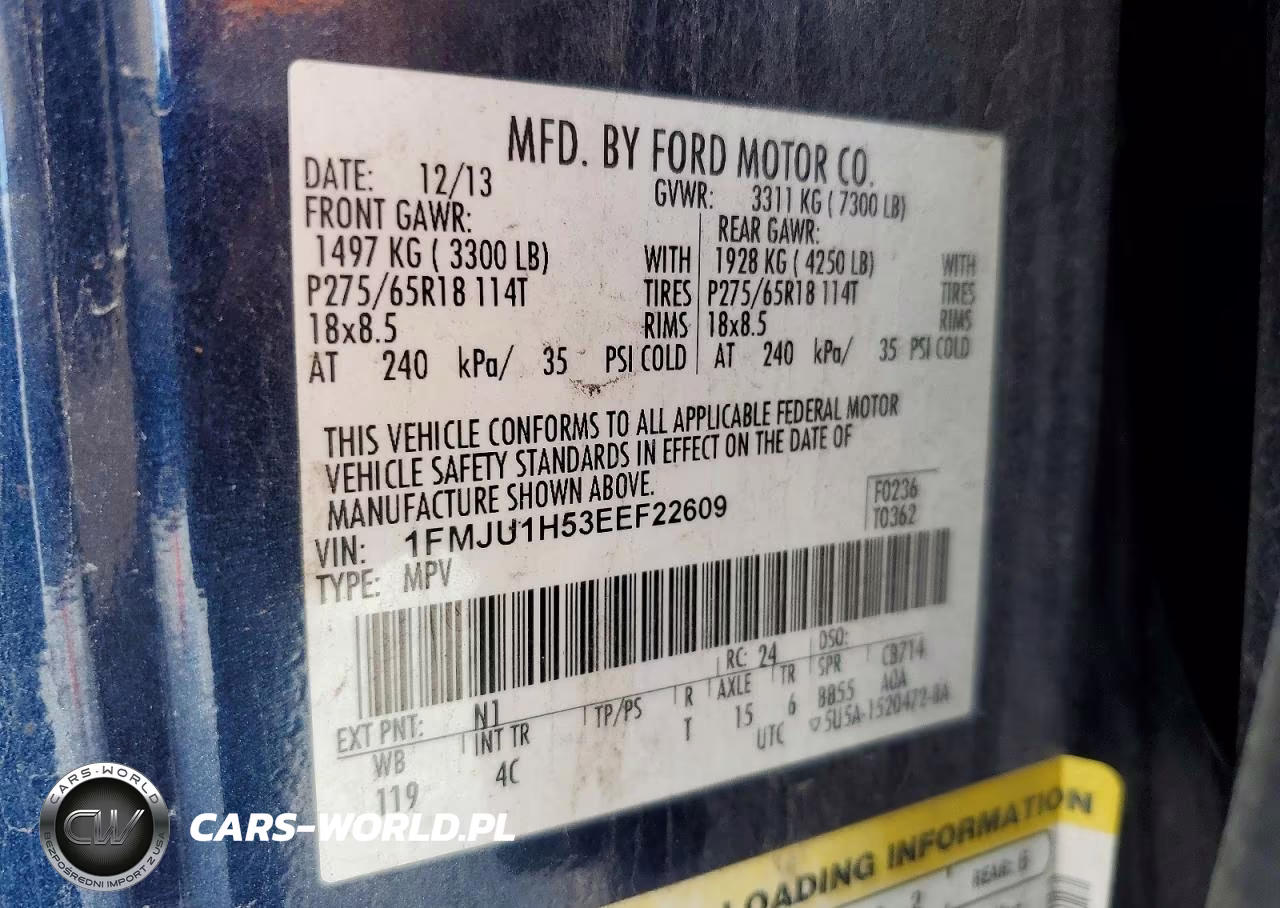 2014 Ford Expedition Xlt VIN:1FMJU1H53EEF22609 - 13