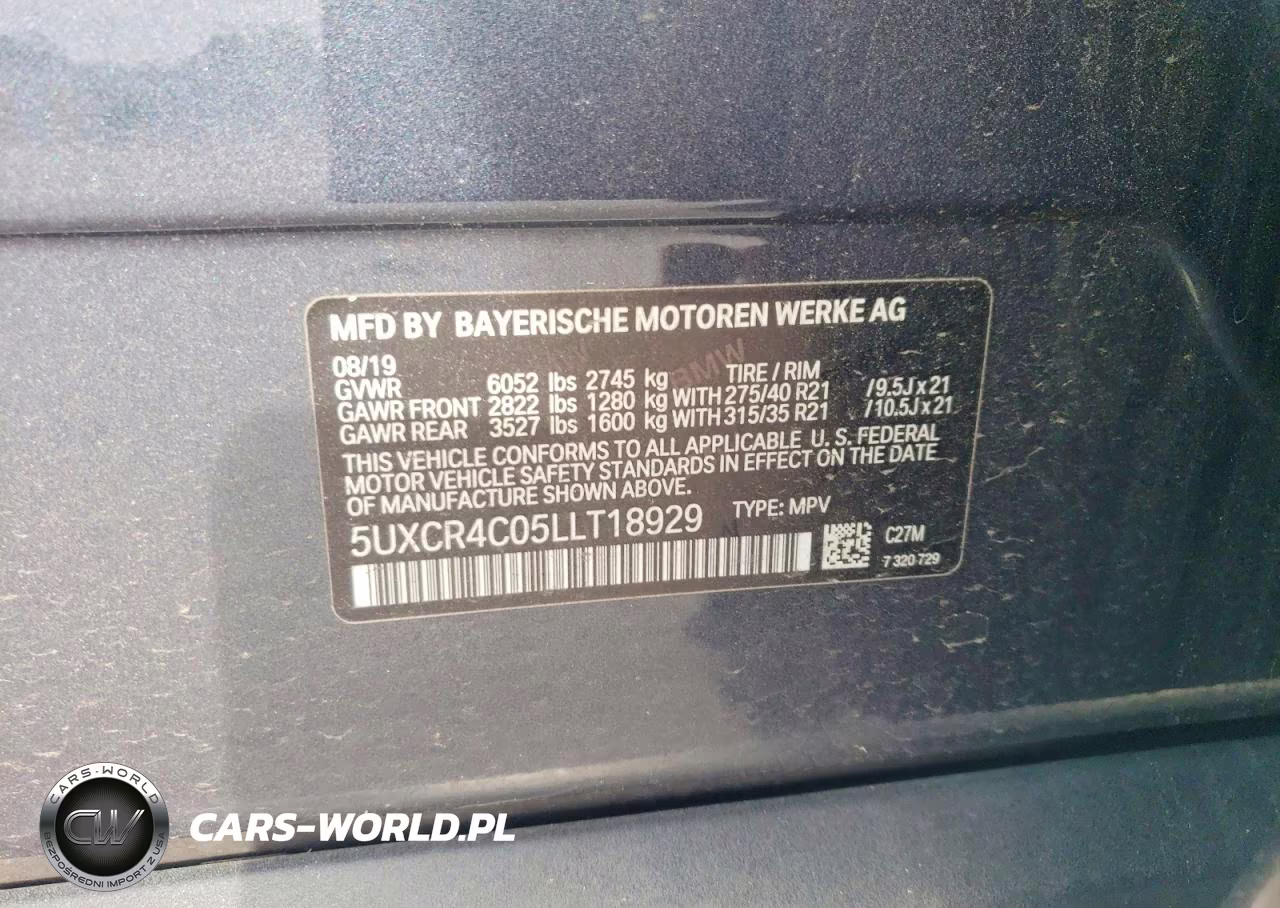 2020 BMW X5 Sdrive 40I VIN:5UXCR4C05LLT18929 - 13