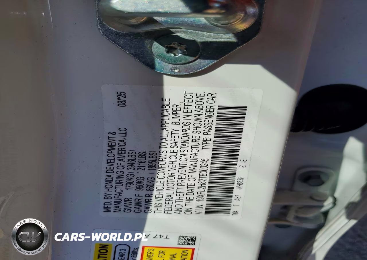 2026 Honda Civic Sport VIN:19XFL2H82TE000245 - 12