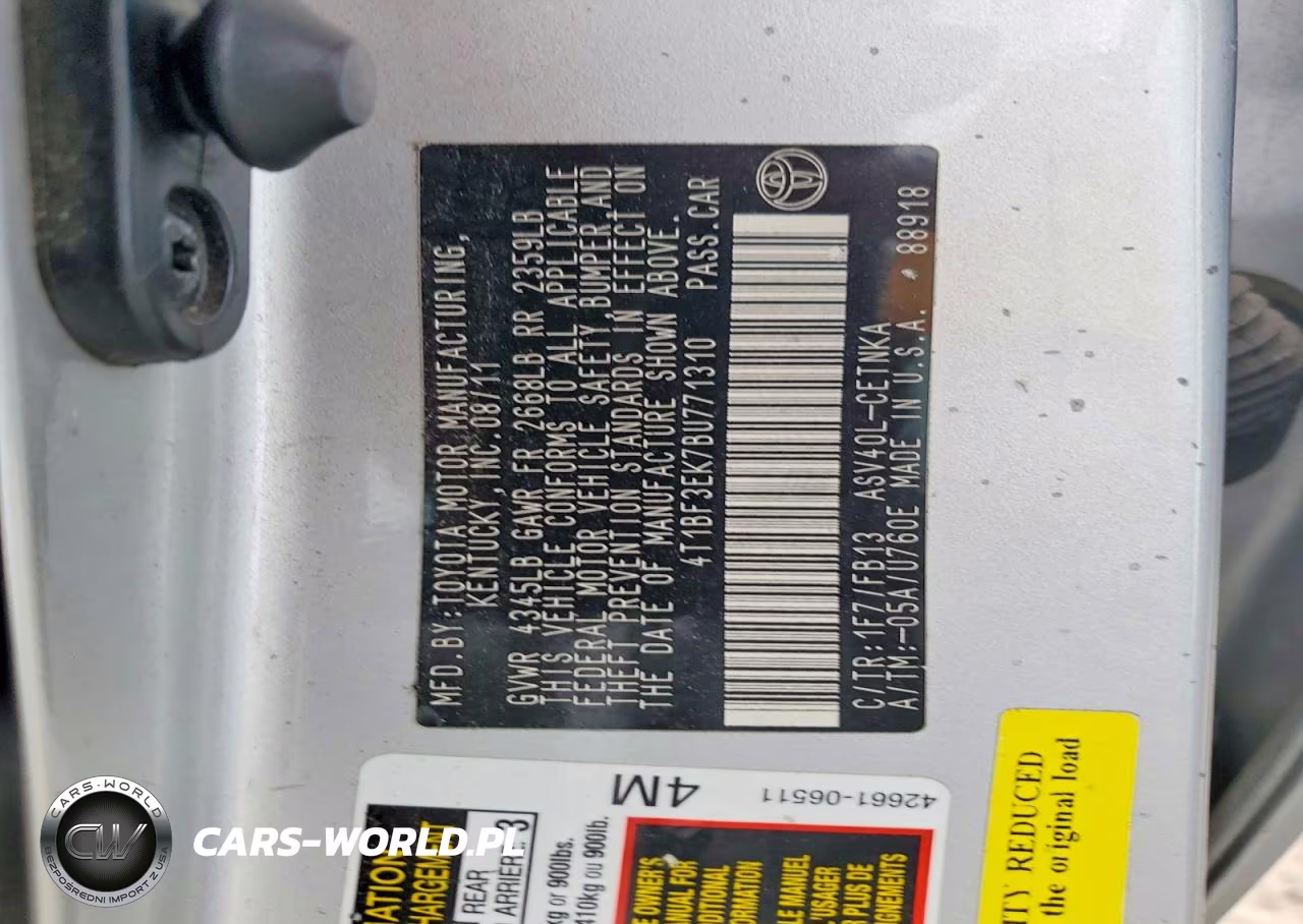 2011 Toyota Camry Le VIN:4T1BF3EK7BU771310 - 12