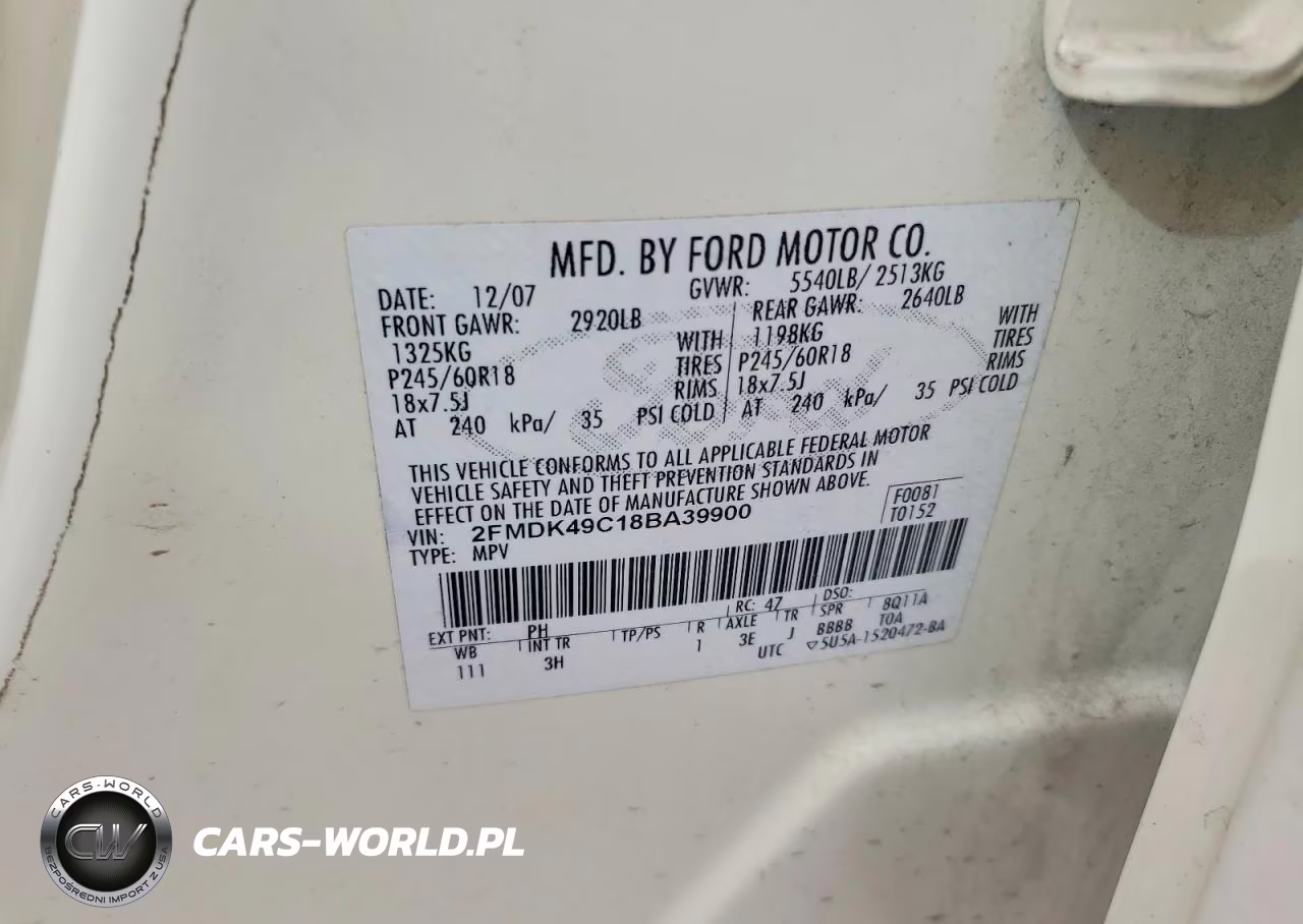 2008 Ford Edge Limited VIN:2FMDK49C18BA39900 - 13