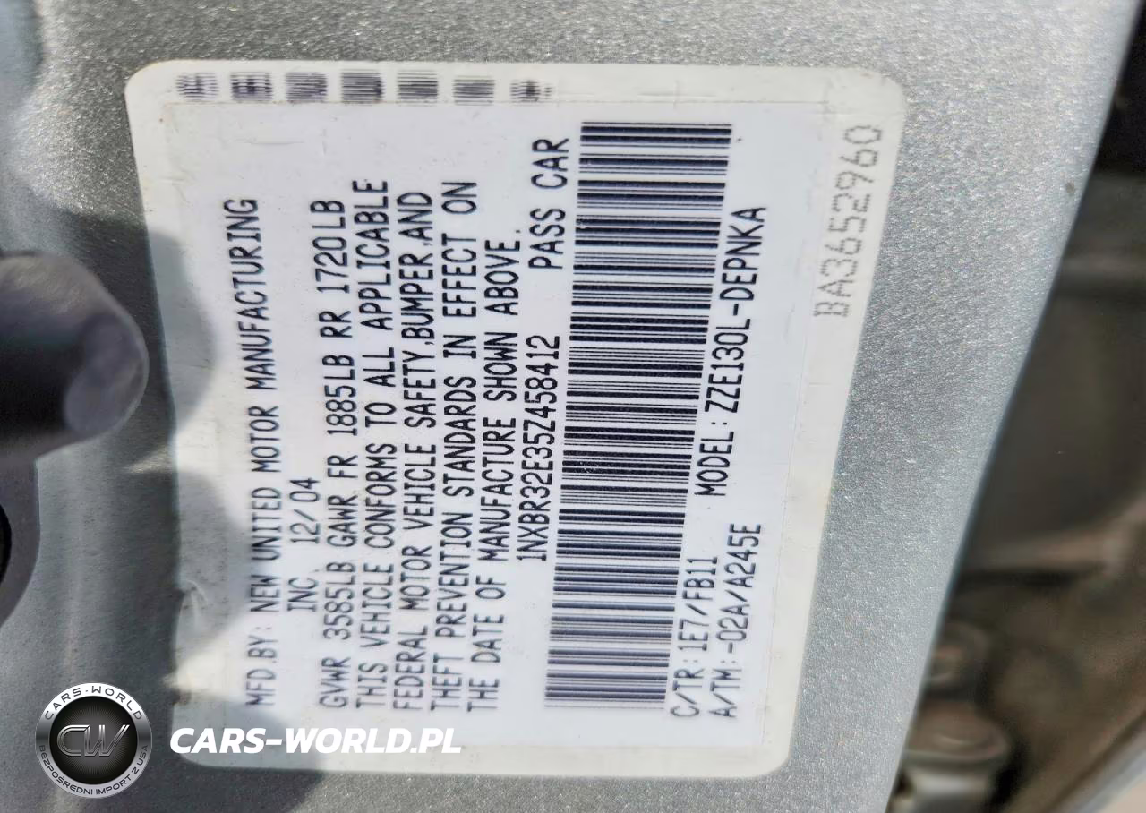 2005 Toyota Corolla Le VIN:1NXBR32E35Z458412 - 13