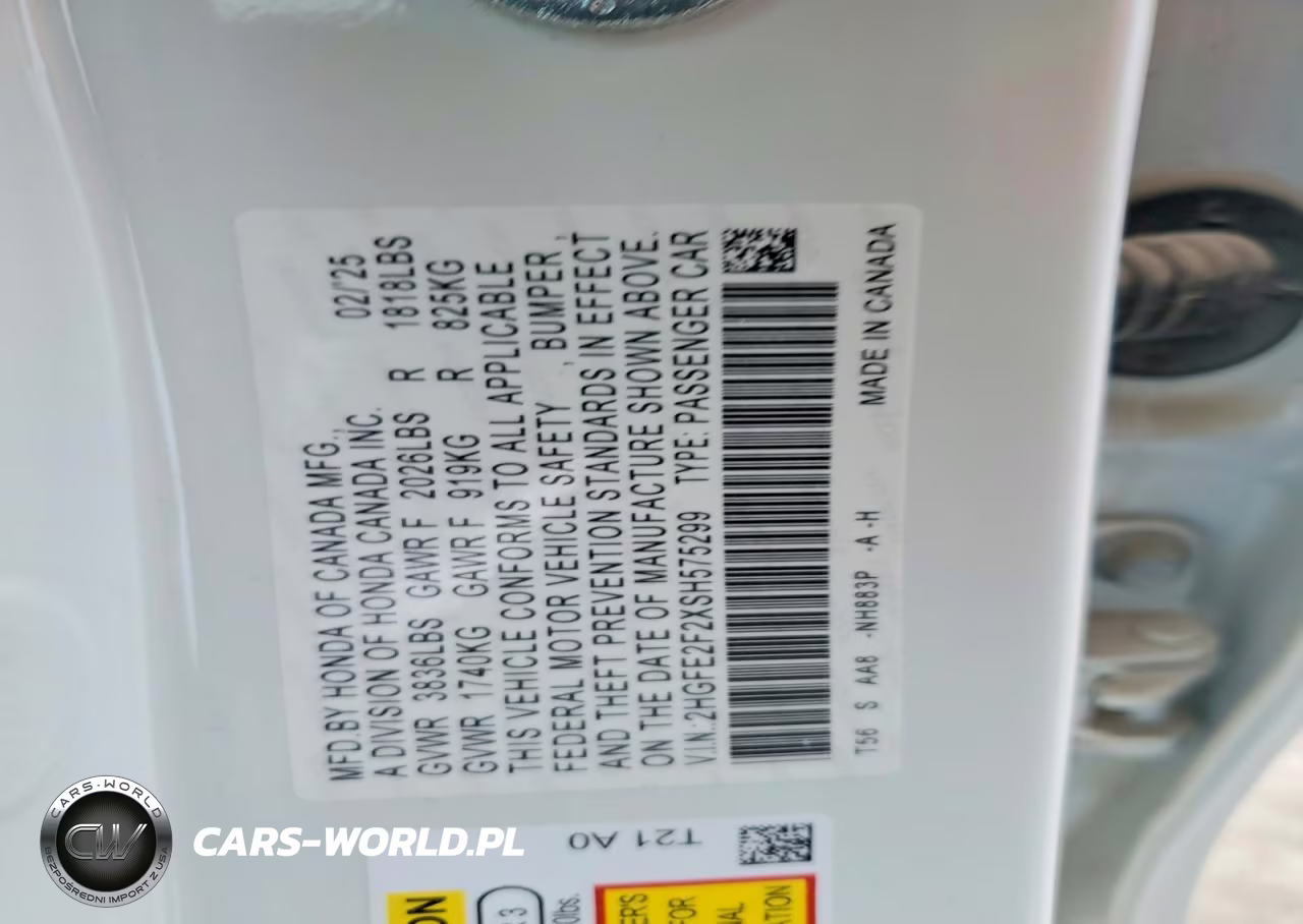 2025 Honda Civic Lx VIN:2HGFE2F2XSH575299 - 12